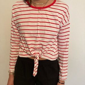 tied pacsun long sleeve cropped
